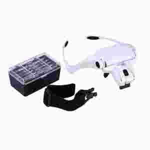 9892B-2 Налобная бинокулярная лупа (3*ААА, 5 линз,LED подсветка) ― My Beauty