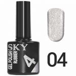 Гель-лак SKY №004 жемчужный шиммерный, 10мл