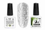 Гель-лак PANDA №504 графитовые блёстки вперемешку с пайетками на прозрачном фоне,  8,7 мл