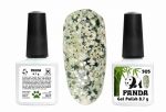 Гель-лак PANDA №505 серебряные блёстки вперемешку с белыми, черными пайетками ,  8,7 мл
