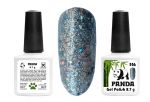 Гель-лак PANDA №516 прозрачно голубой с серебряными блёстками и с серебряно-голограф. пайетками,  8,7 мл