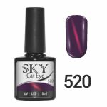 Гель-лак SKY CAT EYE №520 оливковый с оливковой полоской, 10мл
