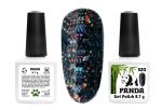 Гель-лак PANDA №520 прозрачно-черный с серебро-голографическими блёстками и пайетками,  8,7 мл
