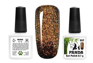 Гель-лак PANDA №557 желто-оранжевые блёстки и голографика,  8,7 мл ― My Beauty