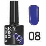 Гель-лак SKY №008 яркий синий, 10мл