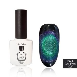 24D Cat Eye MB 02 бирюзово-зелено-фиолетовый , магнитный  8мл ― My Beauty