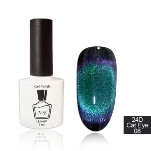 24D Cat Eye MB 08 зелено-бирюзово-фиолетовый , магнитный  8мл ― My Beauty