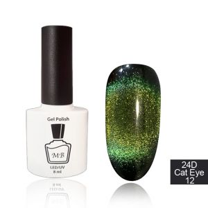 24D Cat Eye MB 12 золото-салатово-зеленый , магнитный  8мл ― My Beauty