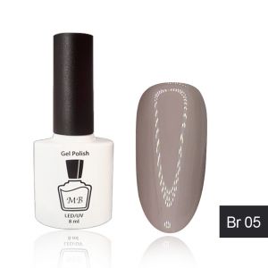 Гель-лак MB Br-05 кофе с молоком, с добавлением розового цвета, Brown Collection, эмаль 8 мл ― My Beauty