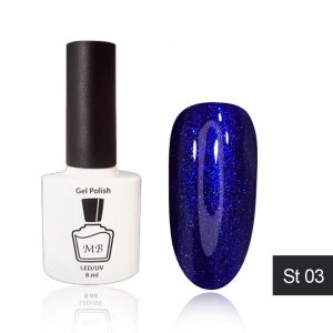 Гель-лак MB ST-03 яркий темно-синий с синими блестками STAR Collection, блестки 8 мл ― My Beauty