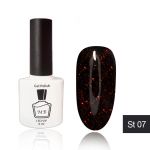 Гель-лак MB ST-07 френчевый черный с красными блестками блестками STAR Collection, блестки 8 мл