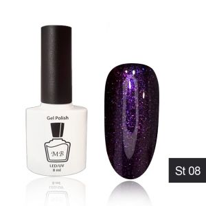 Гель-лак MB ST-08 темно-фиолетовый с синими бестками STAR Collection, блестки 8 мл ― My Beauty