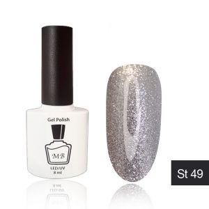 Гель-лак MB ST-49 ярко серебрянный с реребрянным шиммером (цвет ртути) STAR Collection, блестки 8 мл ― My Beauty