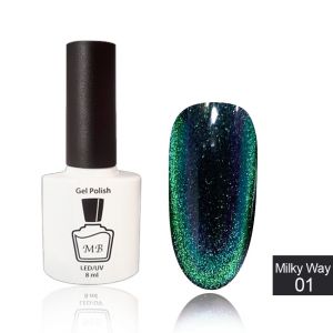 Гель-лак MB Milky Way 01 бирюзово-фиолетовый, магнитный хамелеон 8мл ― My Beauty
