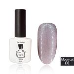 Гель-лак Moon Cat Eye-01 коричнево-розовый, с серебрянным шиммером 24D cat, 8мл