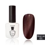 Гель-лак Moon Cat Eye-01 коричнево-розовый, с серебрянным шиммером 24D cat, 8мл