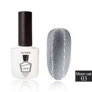 Гель-лак Moon Cat Eye-03 графитовый, с серо-серебрянным шиммером 24D cat, 8мл ― My Beauty