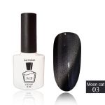 Гель-лак Moon Cat Eye-03 графитовый, с серо-серебрянным шиммером 24D cat, 8мл