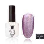 24D Cat Eye MB Rainbow Cat Silver 01 розовая с розово-золотыми хлопьями юки , магнитный  8мл