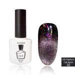 24D Cat Eye MB Rainbow Cat Silver 02 сиреневая с розово-золотыми хлопьями юки , магнитный  8мл