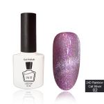 24D Cat Eye MB Rainbow Cat Silver 02 сиреневая с розово-золотыми хлопьями юки , магнитный  8мл