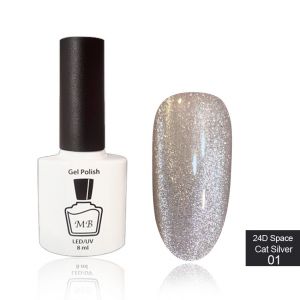 24D Cat Eye MB Space Cat Silver 01,бежево-серая хрустальная кошка, магнитный  8мл ― My Beauty
