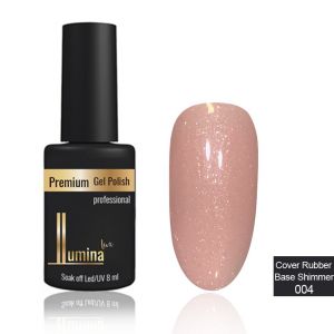 Lumina Lux Cover Rubber Base Shimmer №004, бежевая с серебряным шиммером ― My Beauty